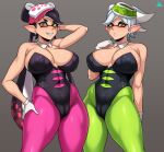  absurd_res animal_humanoid big_breasts blush breasts callie_(splatoon) camel_toe cephalopod cephalopod_humanoid clothing duo female hi_res huge_breasts humanoid inkling jmg looking_at_viewer marie_(splatoon) marine marine_humanoid mollusk mollusk_humanoid nintendo nipple_outline pseudo_hair smile splatoon squid_sisters_(splatoon) tight_clothing 