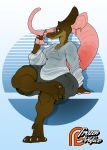  absurd_res anthro belly chubby_anthro chubby_male clothed clothing cute_expression digital_media_(artwork) ear_piercing ear_ring frozenartifice fur hair hi_res mammal murid murine overweight piercing rat rat_tail ring_piercing rodent simple_background slightly_chubby tail thick_thighs wide_hips 