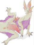  anus capcom claws feral fur genitals hi_res leviathan_(mh) looking_at_viewer male mizutsune monster_hunter nude penis simple_background solo solterv white_background white_body 