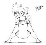  anthro breasts diaper eulipotyphlan eyelashes feet female grinning_at_viewer hedgehog hi_res looking_at_viewer mammal monochrome sketch solo sophie_(argento) sophiepoof thick_thighs 