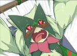  &lt;3 &lt;3_eyes ambiguous_gender anthro catjeady digital_media_(artwork) fur generation_9_pokemon green_body green_fur mammal meowscarada nintendo open_mouth pokemon pokemon_(species) simple_background solo 