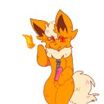  anthro canid canine clothing eeveelution fire flareon generation_1_pokemon heat_(disambiguation) hi_res knot living_clothing male male/male mammal nintendo pokemon pokemon_(species) skyl4378 solo suit 