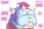  animal_humanoid belly big_belly big_breasts breasts canid canid_humanoid canine canine_humanoid cleavage clothed clothed_female clothed_humanoid clothing dialogue female female_humanoid fox_humanoid hair hi_res huge_breasts huge_thighs humanoid hyper hyper_belly hyper_breasts hyper_thighs inner_monologue lai-e_(pixiveo) mammal mammal_humanoid morbidly_obese obese obese_female obese_humanoid overweight overweight_female overweight_humanoid pixiveo purple_eyes purple_hair signature simple_background solo speech_bubble standing stuck text thick_thighs weight_gain 