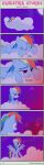  absurd_res alarmed awake cloud cutie_mark dialogue ears_up equid equine estories female feral friendship_is_magic hasbro hi_res mammal moon my_little_pony night night_time outside pegasus rainbow_dash_(mlp) red_glow red_light sleeping solo spread_wings waking_up wide_eyed wings 
