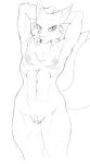  abs andromorph anthro areola biped blep canid canine clitoris english_description fox fur genitals greyscale hands_behind_head hi_res intersex looking_at_viewer mammal monochrome multi_tail nipples nude pussy san_ruishin skinny skinny_andromorph skinny_anthro solo tail tongue tongue_out trans_(lore) trans_man_(lore) white_body white_fur 