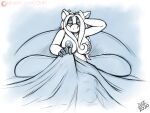  anthro areola bed bed_hair big_breasts breasts buckteeth digital_media_(artwork) drxii equid equine female fur furniture hair horse ipsywitch looking_at_viewer mammal messy_hair nipples nude on_bed pony simple_background teeth 