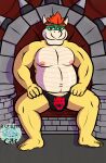  a_glitched_cat absurd_res anthro belly big_belly bowser bulge clothing feet hi_res humanoid_feet koopa male mario_bros navel nintendo nipples overweight overweight_male pecs plantigrade scalie solo underwear 