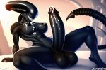  abs ai_generated alien alien_(franchise) alien_humanoid anthro athletic ball balls bedroom_eyes big_balls big_breasts big_butt big_muscles big_nipples big_penis black_body bodily_fluids breasts butt cum cum_drip cum_on_body cum_on_breasts cum_on_own_penis cum_on_penis cum_on_self cum_on_upper_body cumshot dark_body dark_skin dripping ejaculation eyeless genital_fluids genitals glistening glistening_body glistening_skin grin gynomorph hairless happy huge_balls huge_breasts humanoid humanoid_hands intersex inviting looking_at_viewer lying muscular muscular_thighs nai_diffusion narrowed_eyes nipples not_furry nude on_back penis precum precum_drip presenting presenting_balls presenting_breasts presenting_penis seductive sharp_teeth showing_breasts sitting smile smooth_skin solo spread_legs spreading stable_diffusion tail tall teeth teeth_showing thick_thighs wide_hips xenomorph xenomorph_queen 