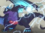  ambysweetdragon anthro balls dragon electric electricity genitals hi_res horn invalid_tag magic male muscular nsfw penis pose power scalie solo tail wings 