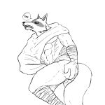  abs anal anal_fingering anal_masturbation anthro black_and_white canid canine canis cape clothing dat_del_luna death_(puss_in_boots) dreamworks fingering fingering_self hi_res male mammal masturbation monochrome muscular pecs puss_in_boots_(film) puss_in_boots_the_last_wish solo wolf 