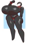  angstrom big_breasts black_body black_eyes bracelet breasts chain_chomp clothed clothing collar featureless_breasts female hi_res huge_breasts humanoid jewelry looking_at_viewer mario_bros navel nintendo not_furry smile solo thick_thighs thigh_gap thong topless underwear 