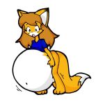  anthro barefoot canid canine feet female fox heavy heavy_belly huge_belly hyper hyper_pregnancy inari_tai mammal pantsless pregnant pregnant_female saburox solo surprised_expression unbalanced 