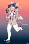  2023 anthro border breasts cleaning_tool clothed clothing feather_duster female footwear green_eyes hi_res high_heels legwear maid_uniform maisie_whisk mammal mouse murid murine rodent running skimpy solo stockings thigh_highs uniform white_clothing white_legwear white_stockings wick_(artist) 
