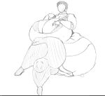  atomic_heart big_breasts big_butt breasts butt faceless_character faceless_female female hair humanoid machine metallic_body necro_lorr not_furry robot robot_humanoid sitting solo the_twins_(atomic_heart) thick_thighs wide_hips 