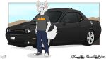  anthro canid canine car hi_res male mammal solo spoopy-abby standing vehicle 