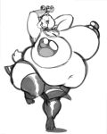  angstrom anthro areola belly big_belly big_breasts blush blush_stickers boss_monster bottomwear bovid bracelet breasts caprine clothing deep_navel female floppy_ears gloves goat handwear hi_res horn huge_breasts huge_thighs hyper hyper_belly hyper_breasts jewelry legwear loincloth mammal monochrome navel necklace nipples obese obese_anthro obese_female on_one_leg overweight overweight_anthro overweight_female solo standing thick_thighs thigh_highs toriel undertale undertale_(series) wide_hips 