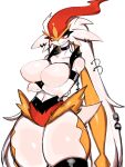  anthro big_breasts breasts cinderace ear_piercing female fur generation_8_pokemon hi_res lagomorph leporid mammal nintendo piercing pokemon pokemon_(species) rabbit red_eyes smile solo thick_thighs usa37107692 white_body white_fur 