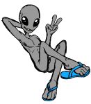  4_fingers 4_toes alien clothing feet fingers flip_flops foot_ninja15 footwear hi_res male nipples nude sandals sketch solo toes 