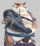  2023 anthro blush bulge clothing cosplay deer hi_res hitachi_(tamacolle) kazusa kemono male mammal moobs nipples overweight overweight_male solo sv_grart tamacolle underwear 