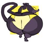 bottomwear butt butt_focus clothing largerest largerest_(largerest) long_tail mammal melanistic nonbinary_(lore) panties patially_clothed procyonid raccoon tail topwear underwear 