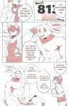  2019 anthro canid canine clothed clothing comic crimsonrabbit duo fox generation_8_pokemon growth_drive hi_res male mammal muscular muscular_male nintendo physical_exam pokemon pokemon_(species) scorbunny sirius speech_bubble topless towel 