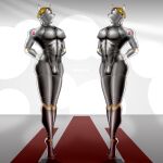  1:1 2023 absurd_res atomic_heart blonde_hair canid canine canis domestic_dog duo faceless_character hair hi_res humanoid hwolfhr machine male mammal metallic_body robot robot_humanoid russian sibling the_twins_(atomic_heart) twins 