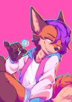  absurd_res anthro candy canid canine dessert food fox hi_res kazookatt lollipop male mammal one_eye_closed seductive solo tongue tongue_out wink 