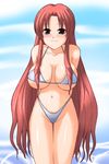  :3 bikini breasts brown_eyes kisaragi_yuki large_breasts long_hair mahou_sensei_negima! naba_chizuru red_hair solo swimsuit 