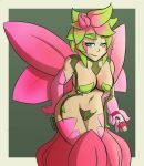  absurd_res alraune alternate_form alternate_hairstyle aphrodisiac female flora_fauna hi_res holding_object kii_(monster_musume) leaning leaning_forward not_furry petals pink_wings plant someindecentfellow vial wings 