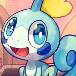  blue_eyes extyrannomon_(artist) low_res nintendo pok&eacute;mon pok&eacute;mon_(species) reptile scalie smile sobble solo video_games 