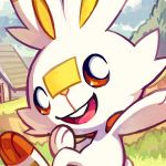  extyrannomon_(artist) lagomorph long_ears low_res mammal nintendo pok&eacute;mon pok&eacute;mon_(species) red_eyes scorbunny solo video_games 