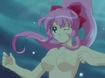  blue_eyes breasts cap kurumi long_hair nipples nude pink_hair ponytail steel_angel_kurumi underwater 
