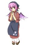  absurdres animal_ears full_body highres mepikari mystia_lorelei okamisty pink_hair short_hair solo symbol-shaped_pupils tasuki touhou transparent_background wings 