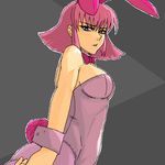  animal_ears blue_eyes bunny bunny_ears bunny_girl bunny_tail bunnysuit cuffs gundam gundam_zz haman_karn lowres purple_hair tail zeta_gundam 