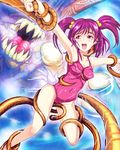  drachenriese imminent_rape monster one-piece_swimsuit precure purple_eyes rape solo swimsuit teeth tentacles twintails two_side_up yes!_precure_5 yumehara_nozomi 