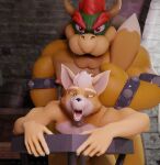  anal anthro bent_over bent_over_table bowser bracelet canid canine duo erect_nipples fox fox_mccloud furniture genitals hair hi_res jewelry koopa looking_at_viewer looking_down looking_pleasured male male/male mammal mario_bros moan necklace nintendo nipples penetration penis red_hair scalie star_fox table tail tail_pull tavern tippytaps 
