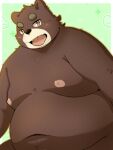  2023 anthro bear belly big_belly blush brown_body kemono male mammal menmen_kesinn moobs navel nipples overweight overweight_male solo 