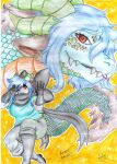  ambysweetdragon anthro dragon drawing duo female female/female feral human human_on_anthro humanoid interspecies mammal 