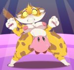  anthro areola big_breasts bigdon1992 blush breasts chest_tuft clawroline clenched_teeth cunnilingus dipstick_tail duo felid female gloves_(marking) hi_res huge_thighs kirby kirby_(series) kirby_and_the_forgotten_land leg_markings leopard male male/female mammal markings multicolored_body nintendo nipples nude oral pantherine pink_areola pink_body pink_nipples sex socks_(marking) spots spotted_body tail tail_markings teeth thick_thighs tuft vaginal waddling_head wide_eyed yellow_sclera 