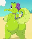  absurd_res allie_(disney) anthro big_breasts big_butt breasts butt capikeeta disney female hi_res nipples raised_tail reptile scalie smile solo tail thick_thighs where&#039;s_my_water? 