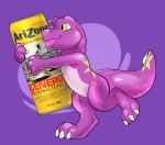  animate_inanimate anthro beverage_can dinosaur hi_res hugging_object inflatable living_inflatable male pool_toy reptile rindeadsong scalie simple_background solo theropod tongue tongue_out tyrannosaurid tyrannosaurus tyrannosaurus_rex yellow_eyes zoran 