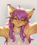  2023 anthro breasts digital_media_(artwork) eyebrows eyelashes felid feline female fur hi_res looking_at_viewer mammal nude orange_body orange_fur purple_air smile spuydjeks yellow_eyes 