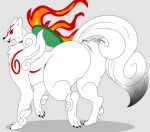  amaterasu_(okami) bouncing_butt butt capcom denizen1414 female feral looking_at_viewer looking_back okami_(capcom) smile solo 