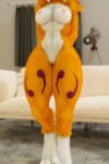  2:3 anthro bandai_namco blender_(software) breasts casting_couch digimon digimon_(species) female genitals hands_behind_back hi_res nocturnalfuzz pussy renamon solo 