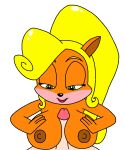  5:6 activision animated anthro bandicoot big_breasts blonde_hair breast_play breasts coco_bandicoot crash_bandicoot_(series) female first_person_view genitals green_eyes hair human loop madladcrustacean mammal marsupial nipples penis ponytail sex short_playtime solo titfuck 