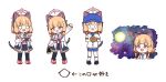  1girl ? achilles_(yosshyachillesd) alternate_costume animal_ear_headphones animal_ears bangs baseball_cap baseball_mitt baseball_uniform blonde_hair blue_archive blue_footwear blue_headwear blue_necktie blue_shorts blue_skirt blue_thighhighs blush bow cat_ear_headphones cat_tail chestnut_mouth chibi collared_shirt commentary fake_animal_ears fist_pump full_body hair_bow halo handheld_game_console hat headphones highres holding holding_handheld_game_console jacket mechanical_tail medium_hair meme momoi_(blue_archive) multicolored_clothes multicolored_jacket multiple_views necktie nintendo_switch off_shoulder official_alternate_costume open_mouth pink_bow pink_eyes pink_footwear pink_jacket pleated_skirt shirt shorts sidelocks skirt socks space space_cat_(meme) sportswear standing suspender_skirt suspenders symbol-only_commentary tail tearing_up thighhighs translated two-tone_jacket white_eyes white_jacket white_shirt white_socks 