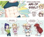  abs bad_link belly love_live! love_live!_sunshine!! matsuura_kanan midriff navel ohara_mari sakurauchi_riko sports_bra sportswear stomach watanabe_you 