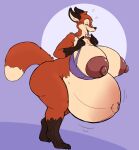  anthro areola belly big_areola big_belly big_breasts big_butt big_nipples bra breasts butt canid canine clothing female fox hi_res holding_bra_strap huge_belly huge_breasts huge_butt hyper hyper_belly hyper_pregnancy mammal navel nipples outie_navel pihlaja pregnant simple_background solo thick_thighs underwear 