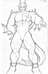  absurd_res accessory big_tail claws dynogreeno ear_piercing ear_ring fin hi_res humanoid leviathan male monster muscular muscular_humanoid muscular_male muscular_thighs piercing ring_piercing scalie scar solo tail 