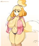  &lt;3 2023 accessory animal_crossing anthro areola artist_name bell big_breasts black_nose blonde_hair breasts canid canine canis cleavage clothed clothing curvy_figure domestic_dog eyebrow_through_hair eyebrows eyelashes female gradient_background hair hair_accessory hairband hi_res huge_breasts isabelle_(animal_crossing) legs_together looking_at_viewer mammal motion_lines navel nintendo open_clothing open_shirt open_topwear panties shih_tzu shirt short_hair simple_background solo standing startop thick_thighs topwear toy_dog translucent translucent_hair underwear voluptuous wide_hips 